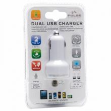 USB punjač dual 2.1 mA bijeli PULSE