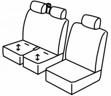 presvlake za sjedala za Volkswagen Crafter, 2017> - 1+2