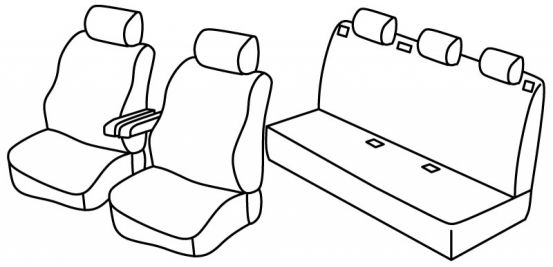 presvlake za sjedala odgovaraju za Citroën Berlingo 2 / Peugeot Partner, 2008>2018 - 4v