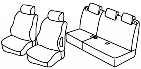 seat covers compatible for Citroën Berlingo 2 / Peugeot Partner, 2008>2018 - Partner Tepee - 4v