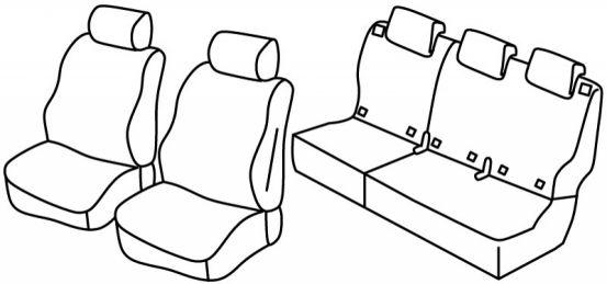 presvlake za sjedala odgovaraju za Citroën Berlingo 3/ Opel Combo 5/ Peugeot Riffter, 2018> - 5 vrata