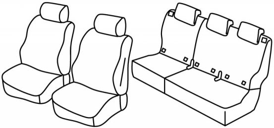 seat covers compatible for Citroën Berlingo 3/ Opel Combo 5/ Peugeot Rifter/ Toyota Proace, 2018> - 5 door