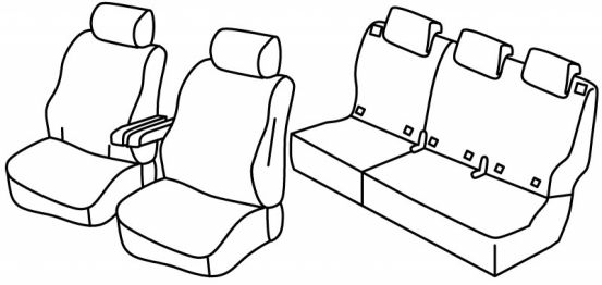 seat covers compatible for Peugeot Rifter, Partner/ Citroën Berlingo 3/ Opel Combo 5/ Fiat Doblo/ Toyota Proace, 2018>