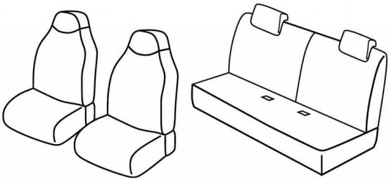 seat covers compatible for Peugeot 107/ Toyota Aygo/ Citroën C1, 2012> - facelift