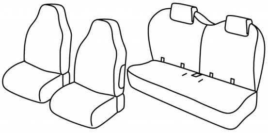 presvlake za sjedala odgovaraju za Citroën C1 / Toyota Aygo / Peugeot 108, 2014>2022 - 5v