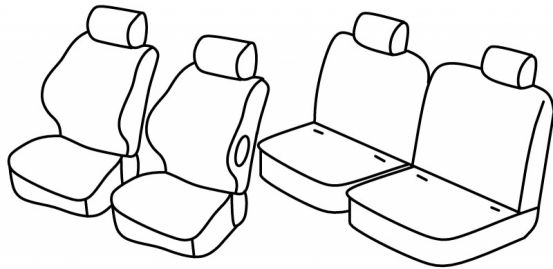 seat covers compatible for Citroën C2, 2003>2009 - VTR