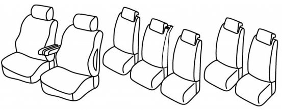 seat covers compatible for Citroën C8/ Lancia Phedra/ Fiat Ulysee/ Peugeot 807, 2002>2008