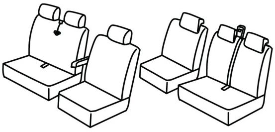 presvlake za sjedala odgovaraju za Citroën Jumpy/Peugeot Expert/Fiat Scudo, 2007>2016