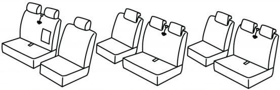 seat covers compatible for Citroën Jumpy / Fiat Scudo, 2007>2016