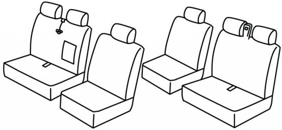 presvlake za sjedala odgovaraju za Fiat Scudo 2/ Citroën Jumpy, 2007>2016