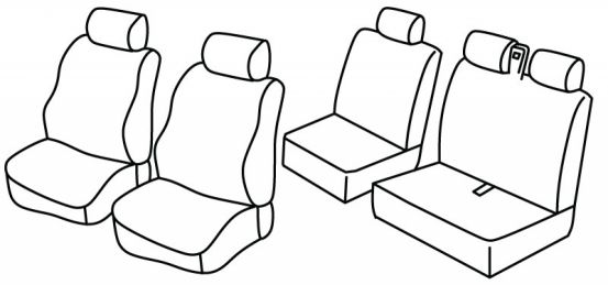 presvlake za sjedala odgovaraju za Fiat Scudo 2/ Citroën Jumpy, 2007>2016