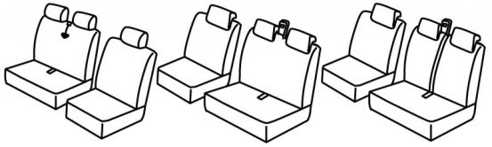 seat covers compatible for Citroën Jumpy / Fiat Scudo, 2007>2016