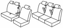 presvlake za sjedala za Peugeot Expert/ Opel Vivaro/ Peugeot Traveller/ Citroën Jumpy, 2019>