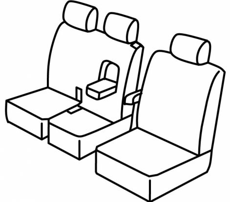 seat covers compatible for Toyota Proace/ Citroën Jumpy/ Opel Vivaro, 2017> - 1+2