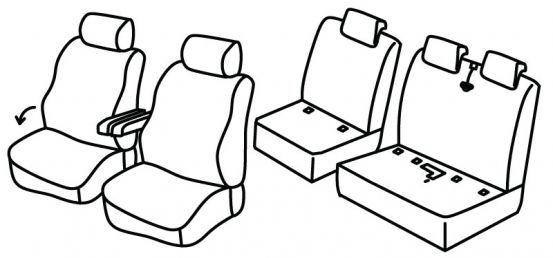 presvlake za sjedala odgovaraju za Toyota Proace/ Citroën Jumpy/ Opel Vivaro/ Peugeot Traveller, 2016>