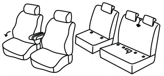 seat covers compatible for Toyota Proace/ Citroën Jumpy/ Opel Vivaro/ Peugeot Traveller, 2016>