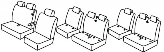 seat covers compatible for Peugeot Traveller/Citroën Jumpy/Toyota Proace/Citroën Spacetourer/Opel Zafira Life, 2016>