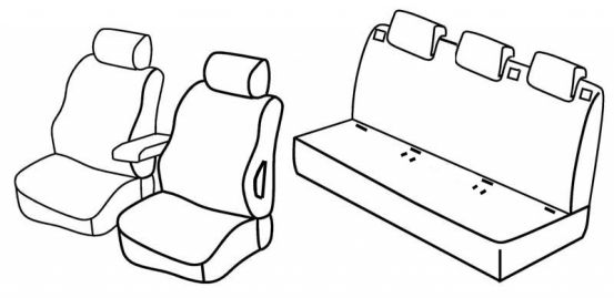 presvlake za sjedala odgovaraju za Citroën Nemo/ Peugeot Bipper/ Fiat Fiorino, 2008> - 5 vrata