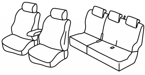 presvlake za sjedala odgovaraju za Dacia Dokker, 2016>2021