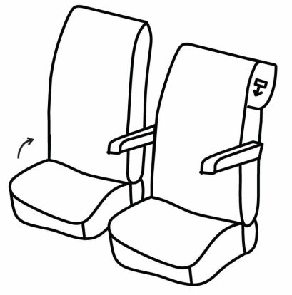 seat covers compatible for Daf XF, XG, XG+, 2021> - Driver Pneumatic + Passenger Cinema