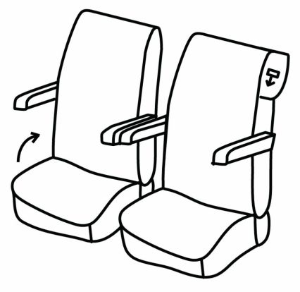 presvlake za sjedala odgovaraju za KAMION Daf XF, XG, XG+, 2021> - Driver Pneumatic + Passenger Cinema