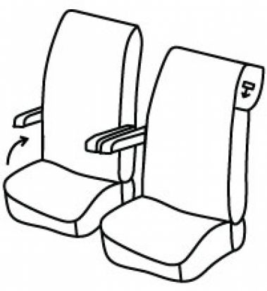 seat covers compatible for Daf XF, XG, XG+, 2021> - Driver Pneumatic + Passenger Cinema