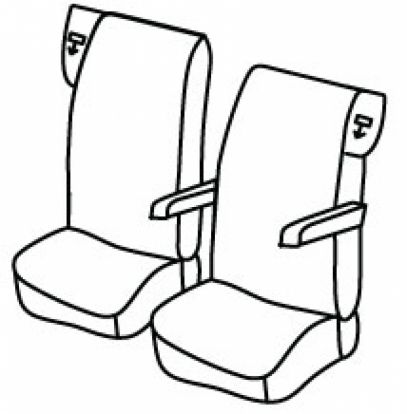presvlake za sjedala odgovaraju za KAMION Daf XF, XG, XG+, 2021> - Driver Pneumatic + Passenger Pneumatic