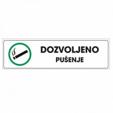 Info pločica 120*40 mm, Dozvoljeno pušenje