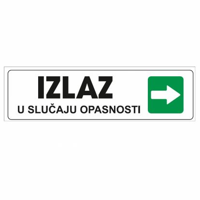 Info pločica 120*40 mm, Izlaz + desna strelica 