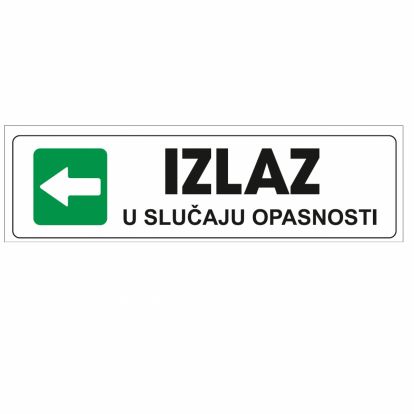 Info pločica 120*40 mm, Izlaz + lijeva strelica 