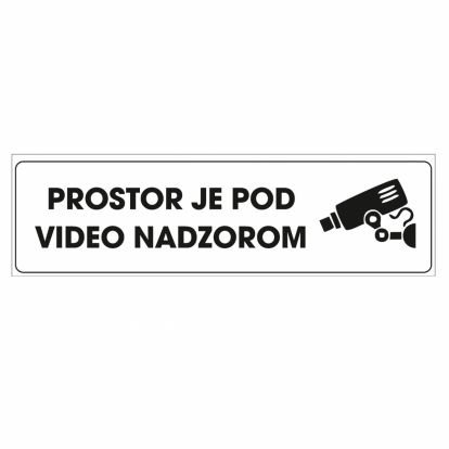 Info pločica 120*40 mm, Prostor je pod video nadzorom
