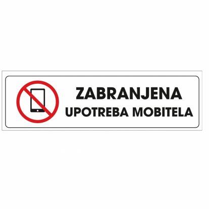 Info pločica 120*40 mm, Zabranjena uporaba mobitela