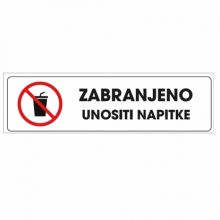 Info pločica 120*40 mm, Zabranjeno unositi napitke