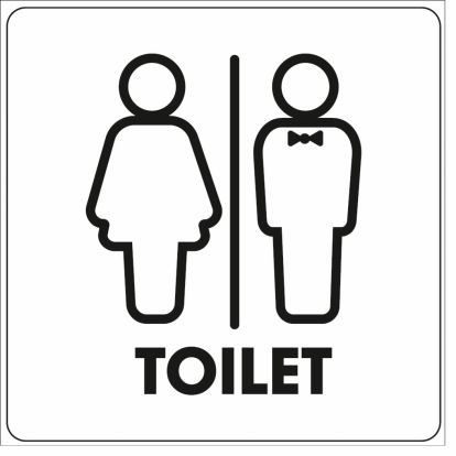 Info pločica 90*90 mm, Toalet zajednička oznaka