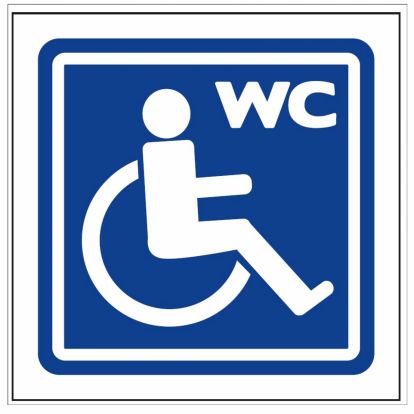 Naljepnica Model 15 WCinvalidi 11,5x11,5 cm