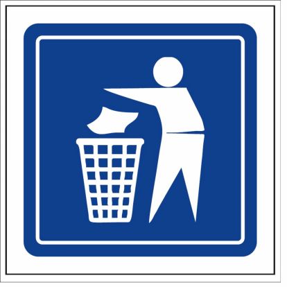 Naljepnica Model 16 koš zasmeće 11,5x11,5 cm