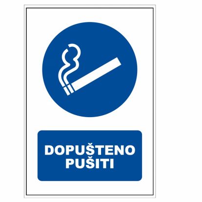 Naljepnica Model 21 dozvoljenopušenje 11,5x11,5 cm
