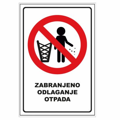 Tabla A4 Zabranjeno odlaganje otpada, slika