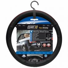 STEERING WHEEL COVER ”COLOR-LINE” BLACK/RED