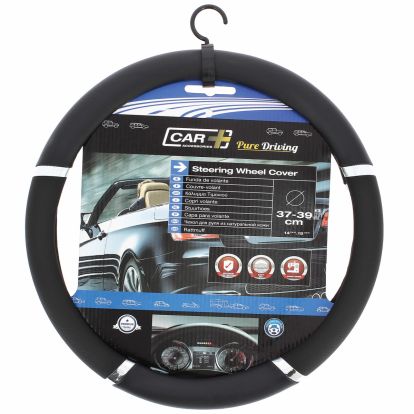 PVC STEERING WHEEL COVER ”SPEED” BLACK 37-39CM