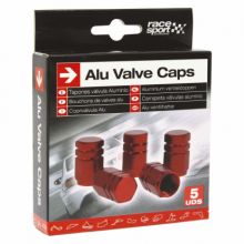 Valve caps aluminium red