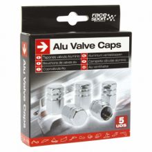 Valve caps aluminium silver