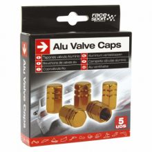 Valve caps aluminium gold