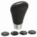 GEAR KNOB.LEATHER LOOK BLACK W/BLACK STITCH-1