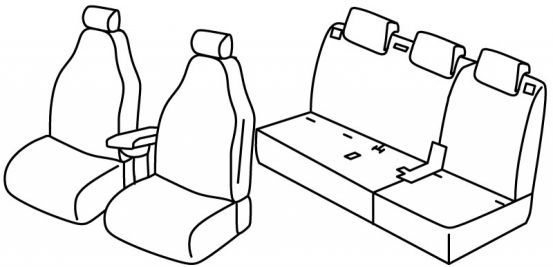 seat covers compatible for Fiat 500L Trekking / 500L Cross, 2012>2022 - 5 door
