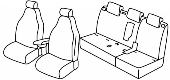 seat covers compatible for Fiat 500L, 2012>2022 - 5 door