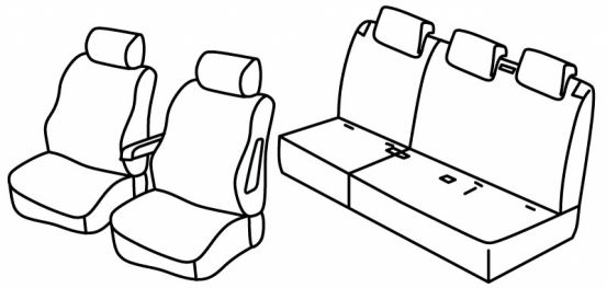presvlake za sjedala odgovaraju za Fiat Doblo 2 / Opel Combo, 2009>2022