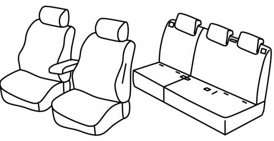 presvlake za sjedala odgovaraju za Fiat Doblo 2 / Opel Combo, 2009>2022 - Combinato