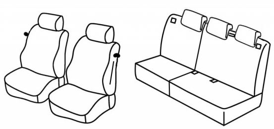 presvlake za sjedala odgovaraju za Fiat Grande Punto / Punto Evo / Punto, 2006>2018 - 3 vrata