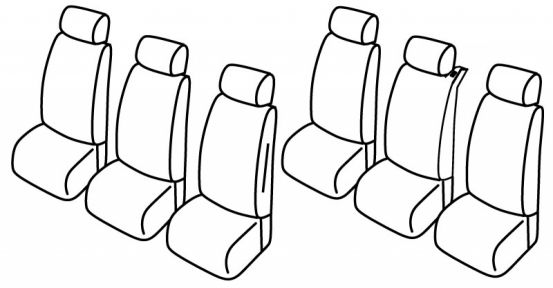 seat covers compatible for Fiat Multipla, 1999>2010 - 5 door